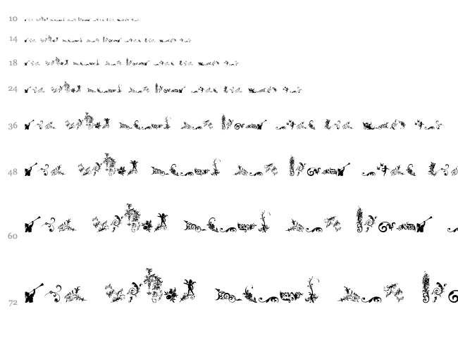 Micro Fleurons font waterfall
